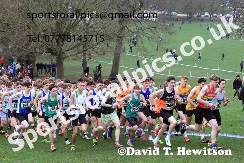 Mens Under-20s 2026 UK CAU Inter Counties Cross Country, Wollaton Park, Nottingham. Photo: David T. Hewitson/Sports for All Pics